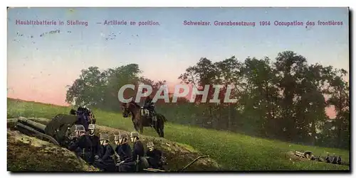 Ansichtskarte AK Militaria Artillerie en position 1914 Occupation des frontieres