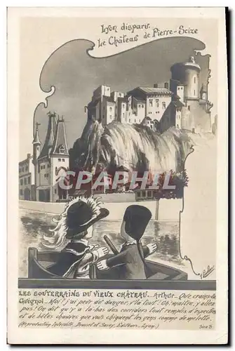 Cartes postales Guignols Les souterrains du Vieux chateau Lyon disparu le chateau de Pierre Scize Guignol