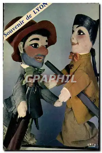 Cartes postales moderne Guignols Les marionnettes lyonnaises Guignol et Gnafron