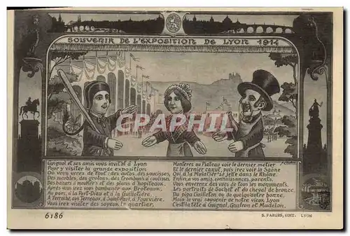 Cartes postales Guignols Guignol Exposition de Lyon 1914