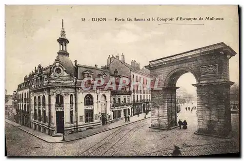 Cartes postales Banque Dijon Porte Guillaume et le Comptoir d&#39Escompte de Mulhouse