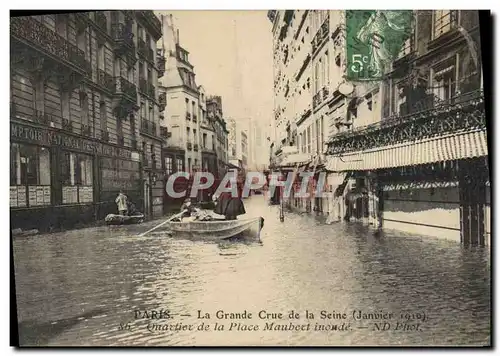 Ansichtskarte AK Banque Paris La Grande Crue de la Seine Janvier 1910 Quartier de la Place Maubert inonde