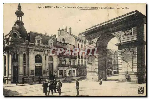 Cartes postales Banque Dijon Porte Guillaume et le Comptoir d&#39Escompte de Mulhouse