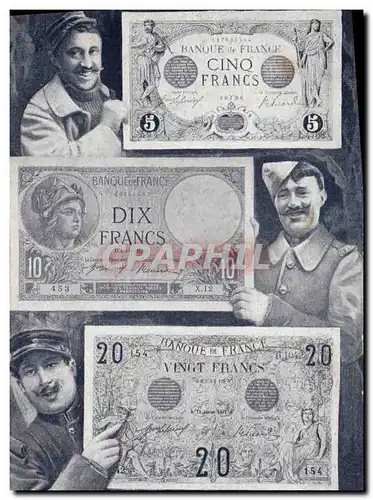 Ansichtskarte AK Billets Cinq Francs Dix Francs Vingt Francs