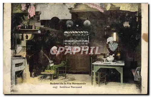 Cartes postales Folklore Normandie Interieur Normand