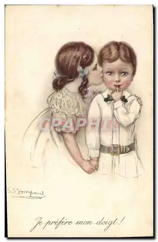 Cartes postales Fantaisie Illustrateur Bompard Enfants