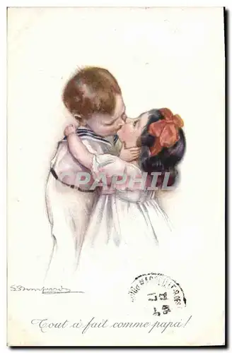 Cartes postales Fantaisie Illustrateur Bompard Enfants