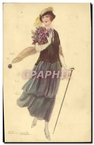 Ansichtskarte AK Fantaisie Illustrateur Bompard Femme