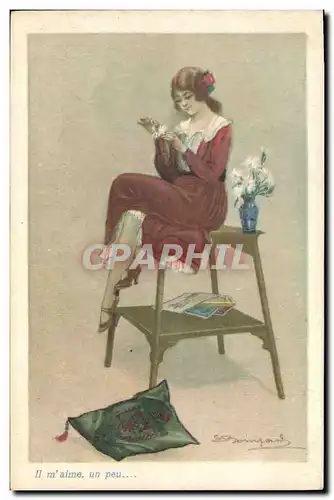 Ansichtskarte AK Fantaisie Illustrateur Bompard Femme