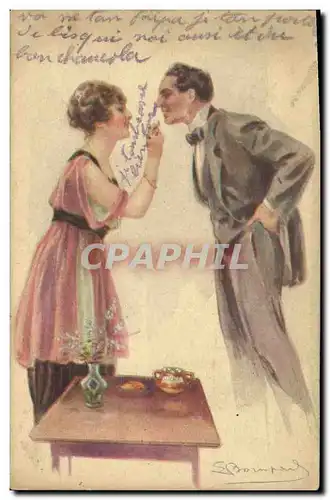 Ansichtskarte AK Fantaisie Illustrateur Bompard Femme