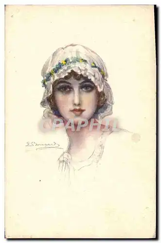 Ansichtskarte AK Fantaisie Illustrateur Bompard Femme