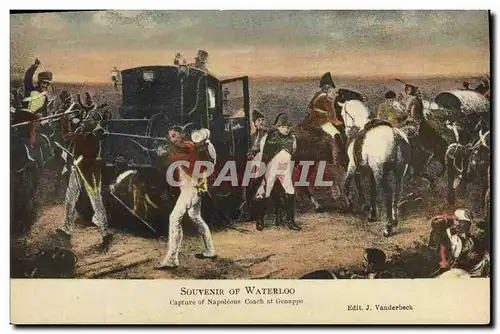 Ansichtskarte AK Napoleon 1er Waterloo Capture of Napoleons Coach at Genappe