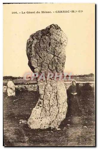 Ansichtskarte AK Dolmen Menhir Le geant du Menec Carnac