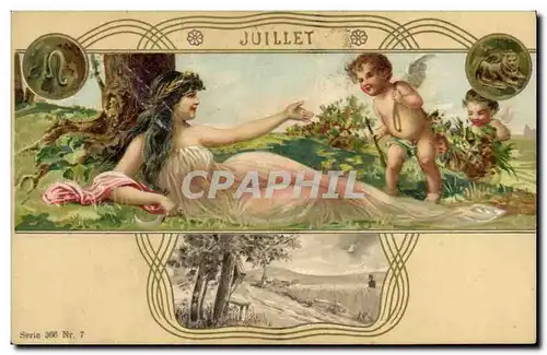 Cartes postales Fantaisie Illustrateur Juillet Ange