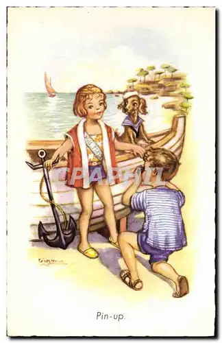 Cartes postales Fantaisie Illustrateur Enfants Pin Up