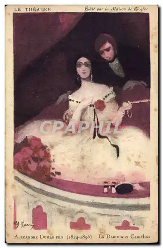 Cartes postales Fantaisie Illustrateur Le theatre Alexandre Dumas Fils La dame aux Camelias