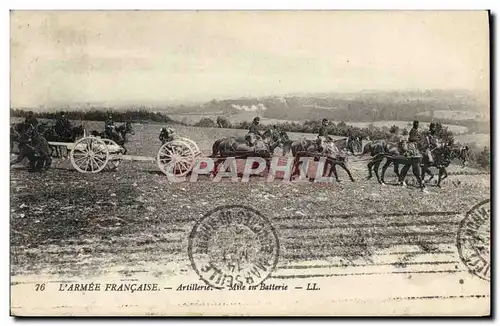 Cartes postales Militaria Artillerie Mise en batterie