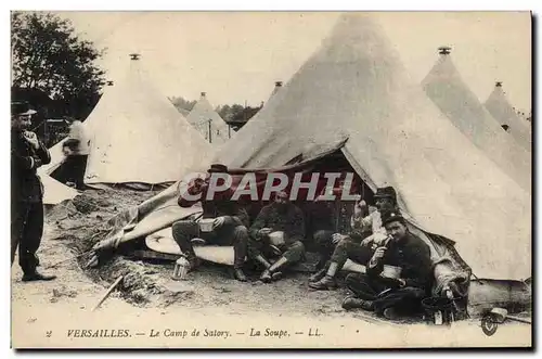 Cartes postales Militaria Versailles Le camp de Satory La soupe