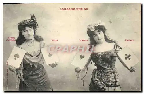Cartes postales Cartomancie Voyance Folklore Langage des As