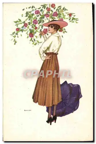 Cartes postales Fantaisie Illustrateur Bianchi Femme