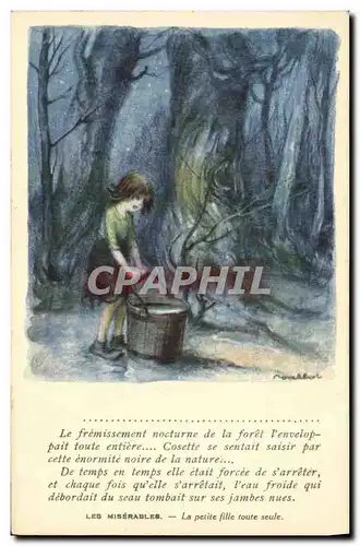 Ansichtskarte AK Fantaisie Illustrateur Poulbot Victor Hugo Les Miserables La petite fille toute seule