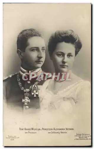 Ansichtskarte AK Prinz August Wilhelm Prinzessin Alexandra Victoria Preussen Schleswig Holstein