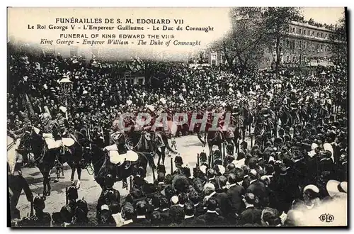 Cartes postales Funerailles de SM Edouard VII Le roi George V L&#39empereur Guillaume le Duc de Connaught