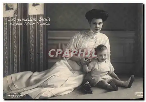 Cartes postales Kronprinzessin Cecilie mit dem Prinzen Wilhelm