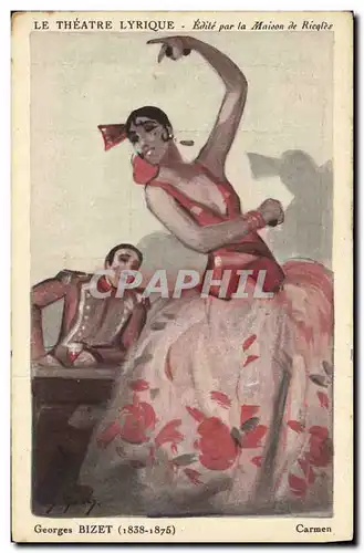 Ansichtskarte AK Fantaisie Illustrateur Georges Bizet Carmen Le theatre lyrique