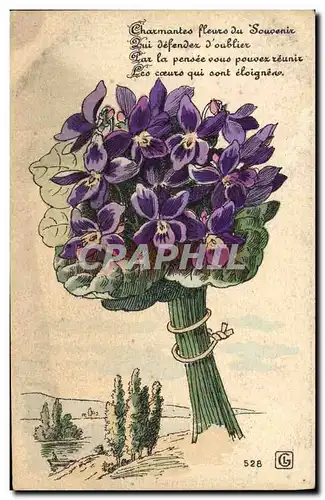 Cartes postales Fantaisie Illustrateur Fleurs