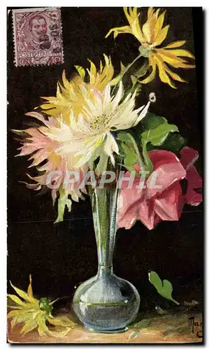 Cartes postales Fantaisie Illustrateur Fleurs