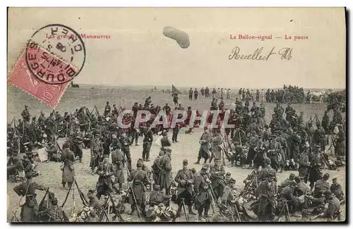 Cartes postales Militaria Le ballon signal La pause