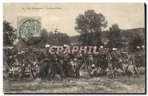 Cartes postales Militaria La grand halte