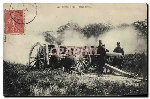 Cartes postales Militaria Ecoles a feu Piece feu