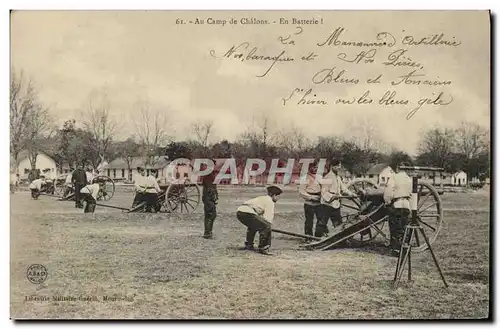 Ansichtskarte AK Militaria Au camp de Chalons En batterie