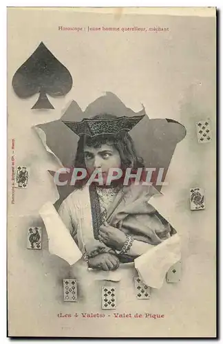 Cartes postales Horoscope Les 4 valets Valet de pipe