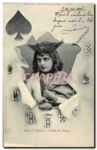 Cartes postales Horoscope Les 4 valets Valet de pipe