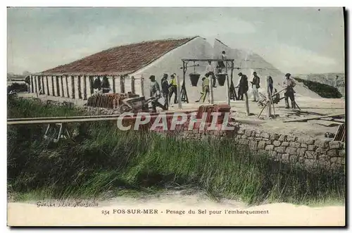 Cartes postales Pos sur mer Pesage du sel pour l&#39embarquement