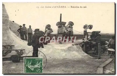 Cartes postales Les Salins d&#39Hyeres Recolte du sel TOP