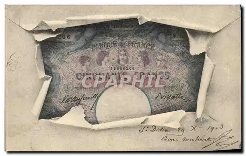 Cartes postales Billet Cinquante 50 Francs