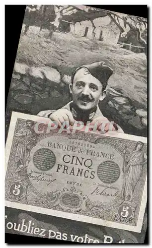 Cartes postales Billet Cinq Francs