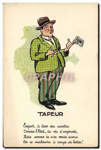 Cartes postales Tapeur 100 Francs