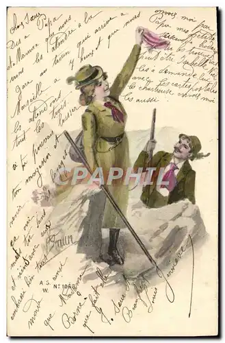 Cartes postales Fantaisie Illustrateur Femme Braur Chasse Chasseur