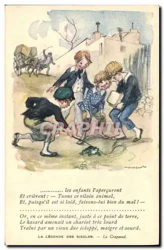 Cartes postales Fantaisie Illustrateur Poulbot Victor Hugo La legende des siecles Grenouille Crapaud