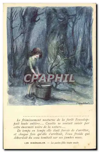 Ansichtskarte AK Fantaisie Illustrateur Poulbot Victor Hugo Les Miserables La petite fille toute seule