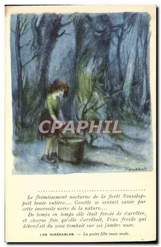 Cartes postales Fantaisie Illustrateur Poulbot Les Miserables La petite fille toute seule