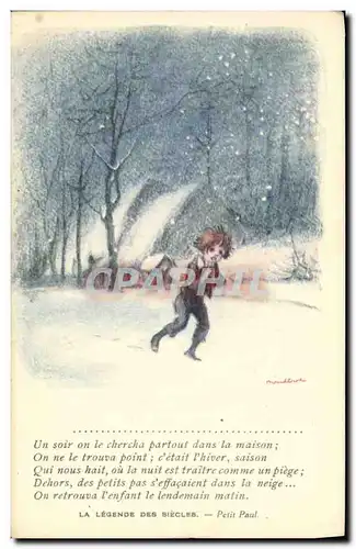 Ansichtskarte AK Fantaisie Illustrateur Poulbot Victor Hugo La legende des siecles Petit Paul