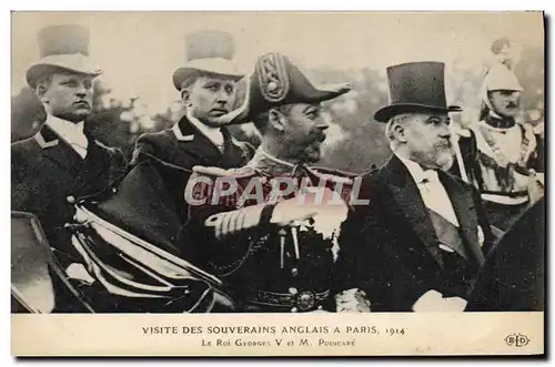 Ansichtskarte AK Visite des souverains anglais a Paris 1914 Le roi Georges V et M Poincare