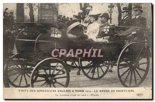 Ansichtskarte AK Visite des souverains anglais a Paris 1914 La revue de printemps Le landeau royal se rend a l&#3