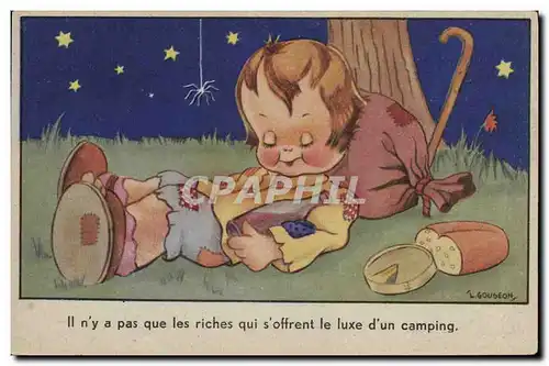 Cartes postales Fantaisie Illustrateur Enfant Bouteille Alcool